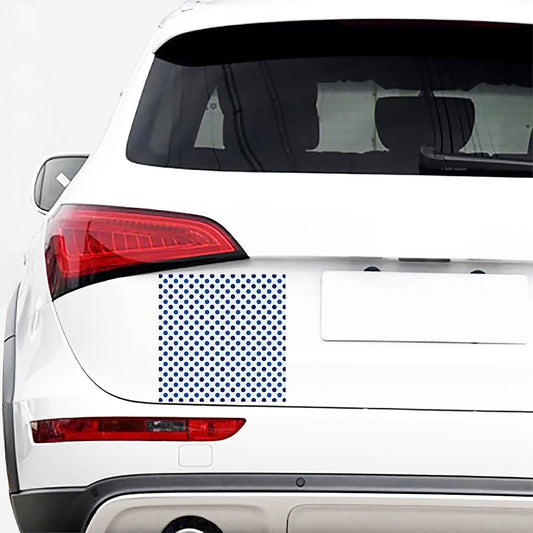 White And Blue Polka Dot Pattern Print Car Sticker