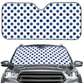 White And Blue Polka Dot Pattern Print Car Windshield Sun Shade
