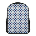 White And Blue Polka Dot Pattern Print Casual Backpack