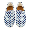 White And Blue Polka Dot Pattern Print Casual Shoes