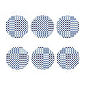 White And Blue Polka Dot Pattern Print Coaster Set