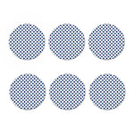 White And Blue Polka Dot Pattern Print Coaster Set