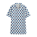 White And Blue Polka Dot Pattern Print Cotton Hawaiian Shirt