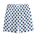 White And Blue Polka Dot Pattern Print Cotton Shorts