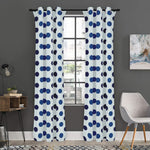 White And Blue Polka Dot Pattern Print Curtain
