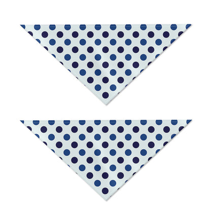 White And Blue Polka Dot Pattern Print Dog Bandana