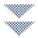 White And Blue Polka Dot Pattern Print Dog Bandana