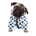 White And Blue Polka Dot Pattern Print Dog Zip Up Hoodie