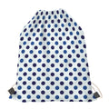 White And Blue Polka Dot Pattern Print Drawstring Bag