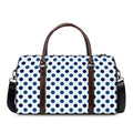 White And Blue Polka Dot Pattern Print Duffel Bag