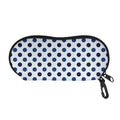 White And Blue Polka Dot Pattern Print Glasses Case