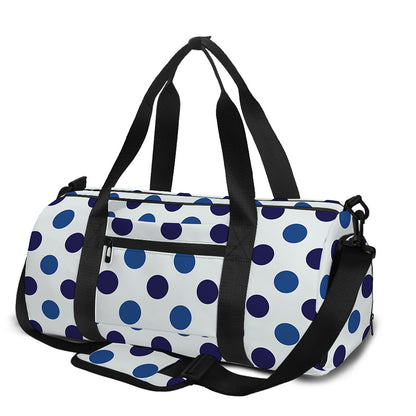 White And Blue Polka Dot Pattern Print Gym Bag