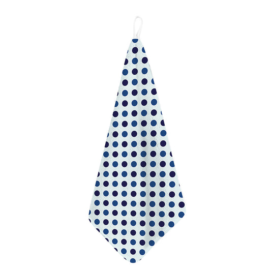 White And Blue Polka Dot Pattern Print Hand Towel