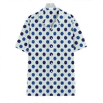 White And Blue Polka Dot Pattern Print Hawaiian Shirt
