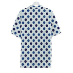 White And Blue Polka Dot Pattern Print Hawaiian Shirt