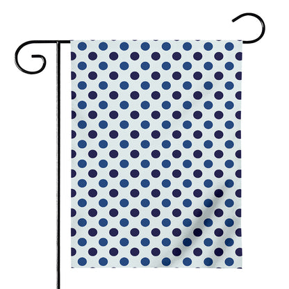 White And Blue Polka Dot Pattern Print House Flag