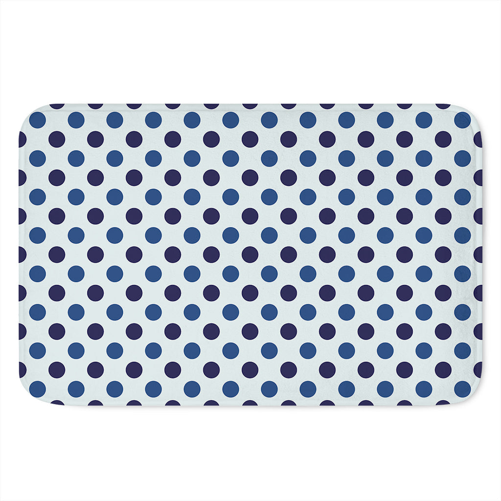 White And Blue Polka Dot Pattern Print Indoor Door Mat