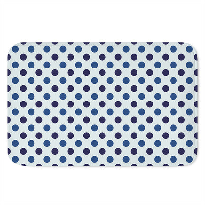 White And Blue Polka Dot Pattern Print Indoor Door Mat