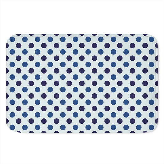 White And Blue Polka Dot Pattern Print Indoor Door Mat