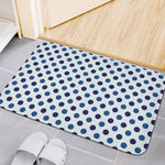 White And Blue Polka Dot Pattern Print Indoor Door Mat