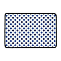 White And Blue Polka Dot Pattern Print Kitchen Mat