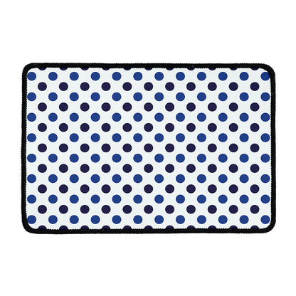 White And Blue Polka Dot Pattern Print Kitchen Mat