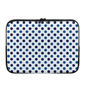 White And Blue Polka Dot Pattern Print Laptop Sleeve