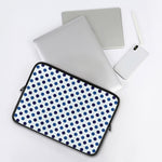 White And Blue Polka Dot Pattern Print Laptop Sleeve