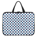 White And Blue Polka Dot Pattern Print Laptop Sleeve With Handle