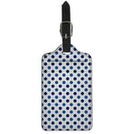 White And Blue Polka Dot Pattern Print Luggage Tag