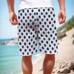 White And Blue Polka Dot Pattern Print Men's Cargo Shorts