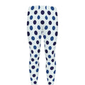 White And Blue Polka Dot Pattern Print Men's Leggings