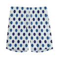White And Blue Polka Dot Pattern Print Men's Athletic Shorts