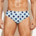 White And Blue Polka Dot Pattern Print Men's Swim Briefs