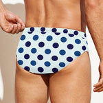 White And Blue Polka Dot Pattern Print Men's Swim Briefs