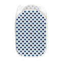 White And Blue Polka Dot Pattern Print Mesh Laundry Hamper