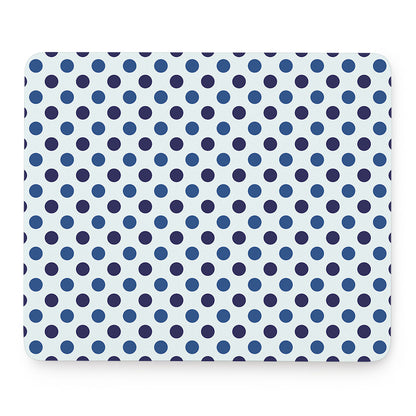 White And Blue Polka Dot Pattern Print Mouse Pad