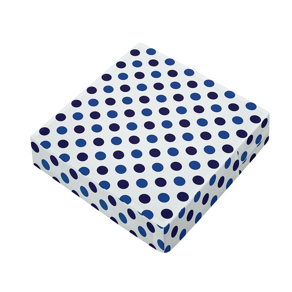 White And Blue Polka Dot Pattern Print Outdoor Seat Cushion Cover