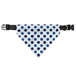 White And Blue Polka Dot Pattern Print Over The Collar Dog Bandana