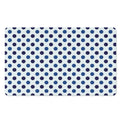 White And Blue Polka Dot Pattern Print Polyester Doormat