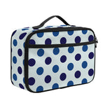 White And Blue Polka Dot Pattern Print Portable Lunch Bag
