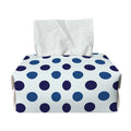 White And Blue Polka Dot Pattern Print Rectangle Tissue Box Cover