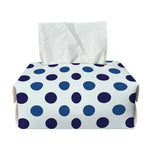White And Blue Polka Dot Pattern Print Rectangle Tissue Box Cover