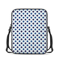 White And Blue Polka Dot Pattern Print Rectangular Crossbody Bag
