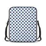 White And Blue Polka Dot Pattern Print Rectangular Crossbody Bag