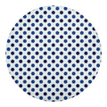 White And Blue Polka Dot Pattern Print Round Blanket