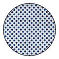 White And Blue Polka Dot Pattern Print Round Floor Mat