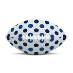 White And Blue Polka Dot Pattern Print Rugby Ball