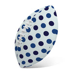 White And Blue Polka Dot Pattern Print Rugby Ball