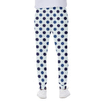 White And Blue Polka Dot Pattern Print Scuba Joggers